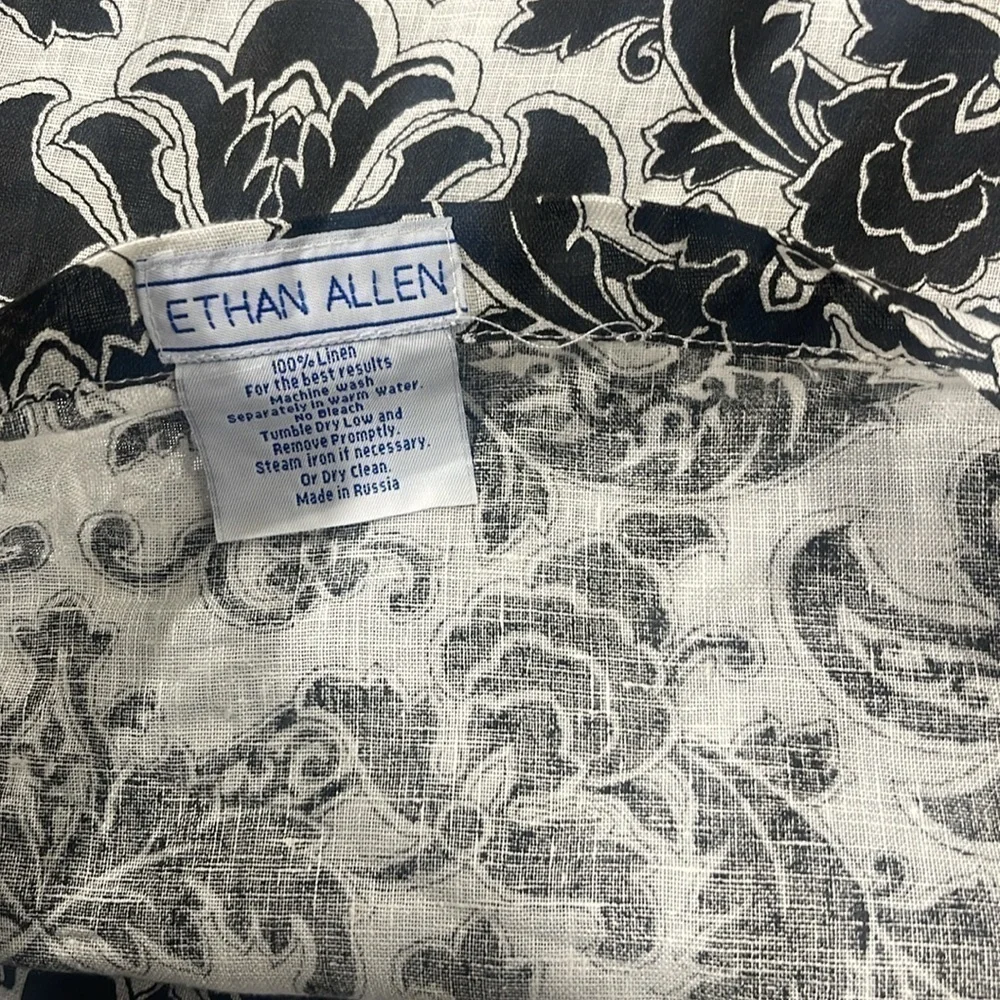 Ethan Allen Linen floral Pillow sham vintage
